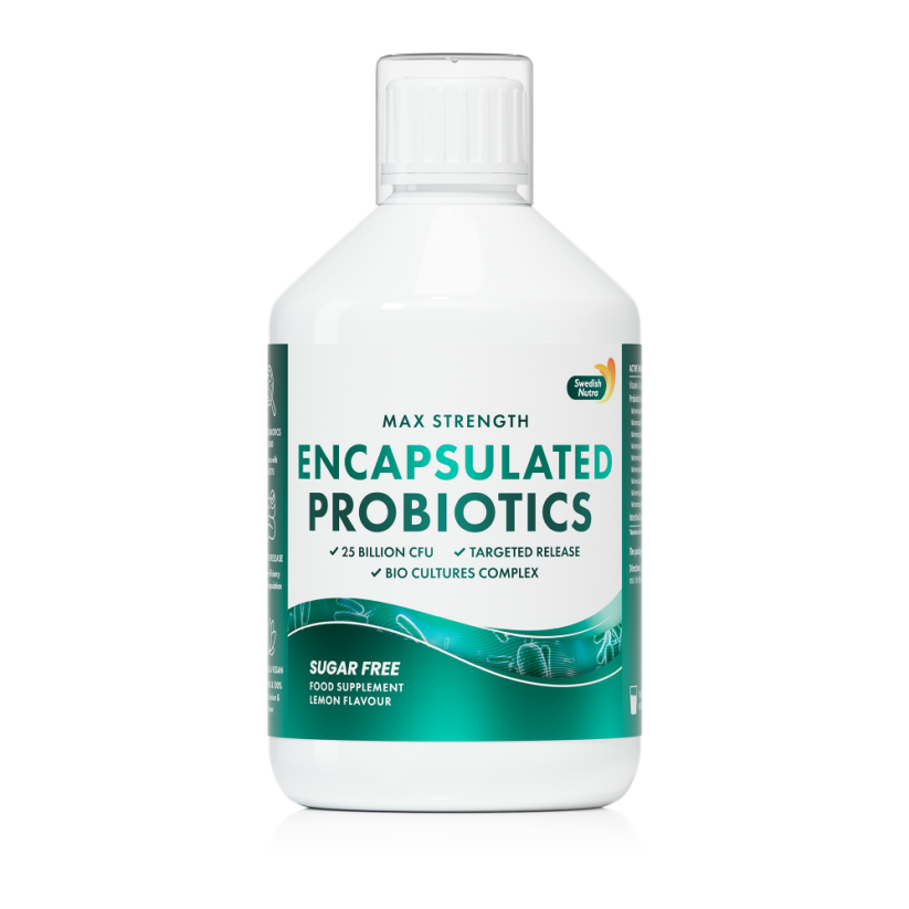 Swedish Nutra Max Strength Encapsulated probiotika 25 Billion CFU