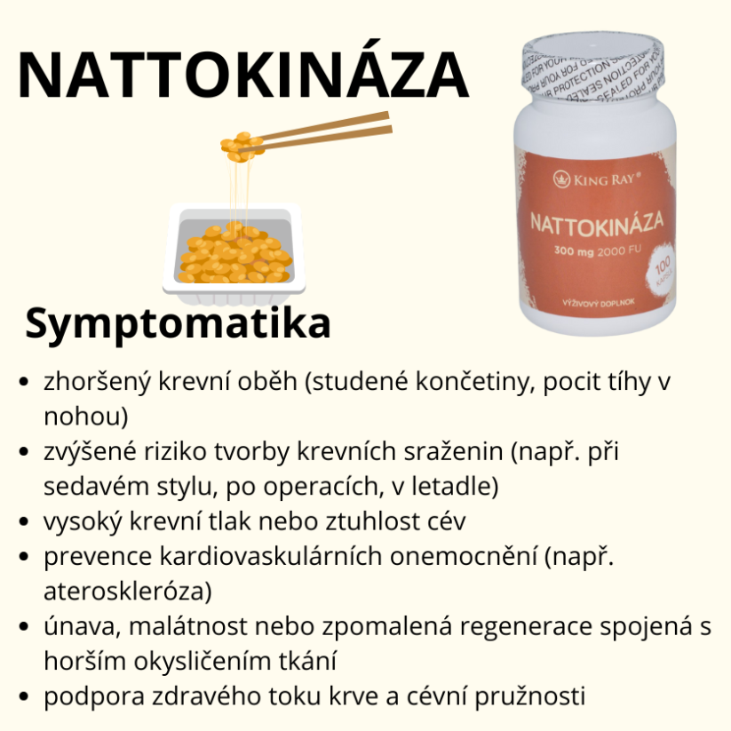Nattokináza Kingray 300mg x 100kps (anti-trombotický účinek)