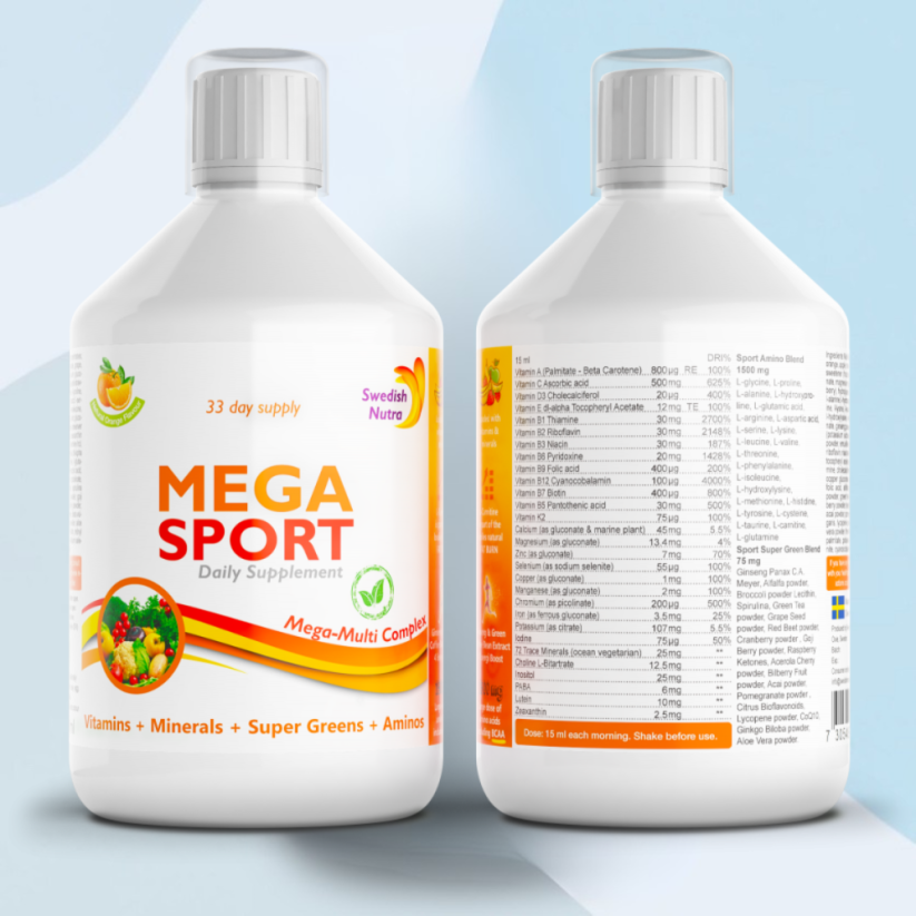 Swedish Nutra Multivitamín pre športovcov Mega Sport 500 ml
