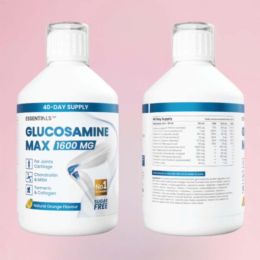 Swedish Essentials Glucosamine MAX 1,600mg + collagen 500mg