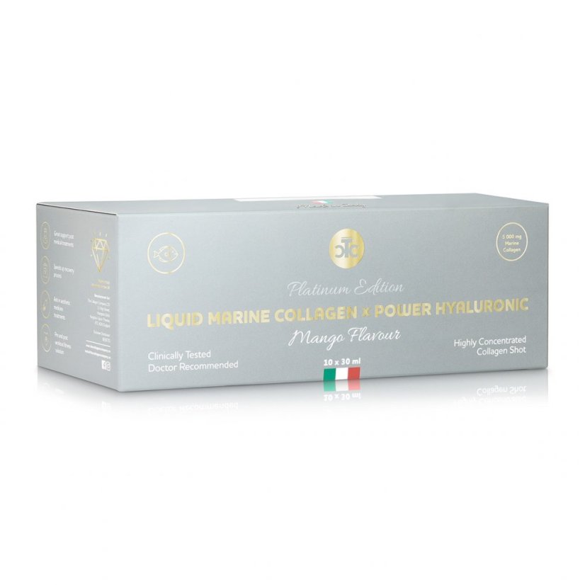 Italský kolagen s kyselinou hyaluronovou (COLLAGEN 5000mg + HYALURONIC ACID 20mg) mangová příchuť 10x30ml