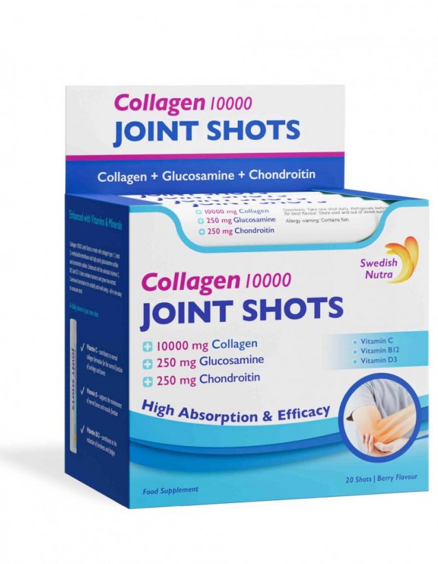 Swedish Nutra Joint Shots Collagen 10 000 20 lahviček (kloubní výživa)