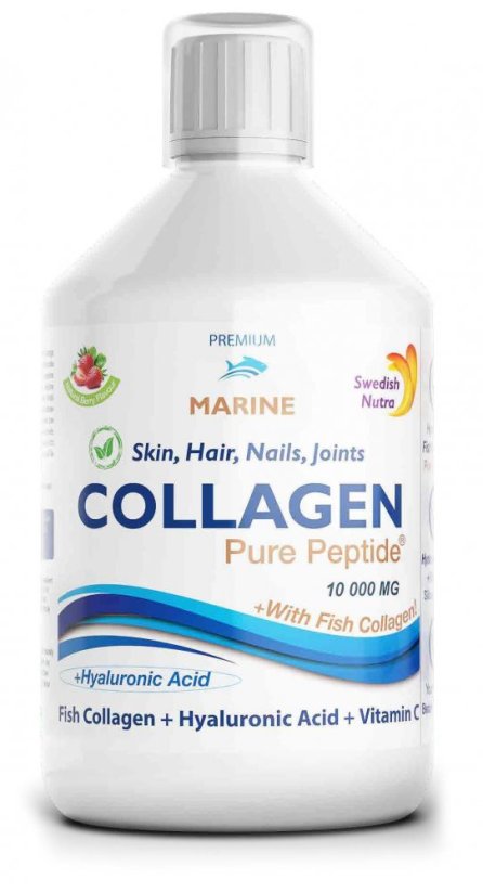 Swedish Nutra Collagen Fish Pure Peptide rybí kolagen (10.000mg) 500 ml - Sladká chuť - složka u Swedish produktů: Umělá sladidla
