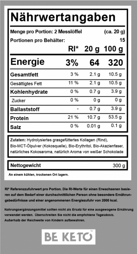 KETO grass-fed KOLAGEN S MCT OLEJEM (6 VARIÁNT) - keto kolagen: KETO kolagen přírodní čokoláda + MCT 300G