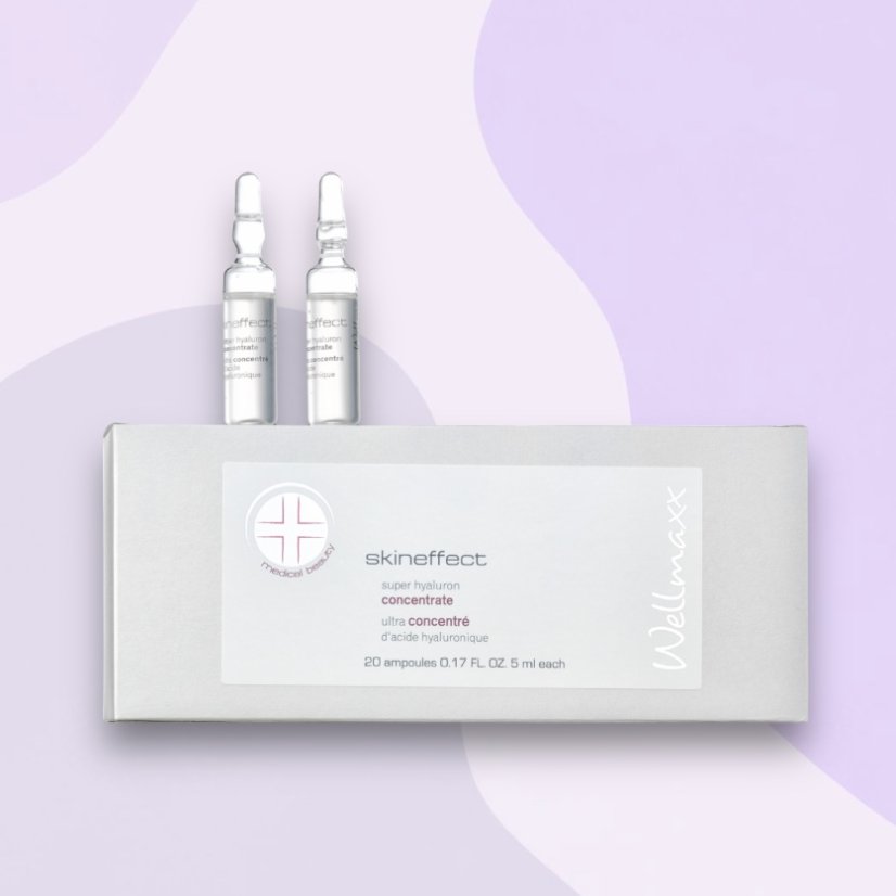 Wellmaxx Skineffect ampulky 4-násobej kyseliny hyaluronovej pre microihličkovanie 20ks x 5ml