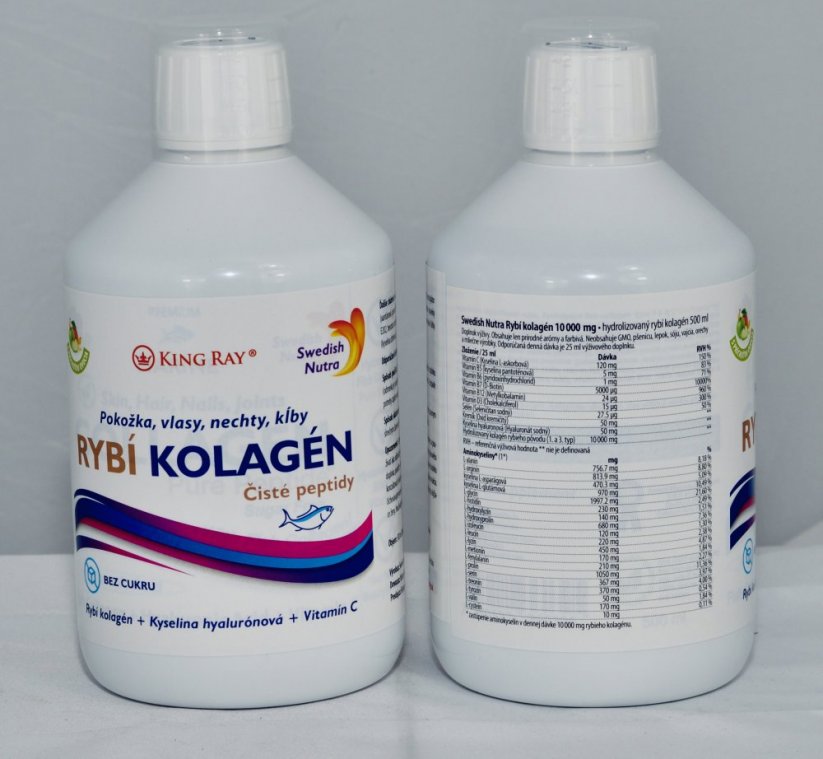 Swedish Nutra Collagen Fish Pure Peptide rybí kolagen (10.000mg) 500 ml (3 varianty) - Sladká chuť - složka: Umělá sladidla