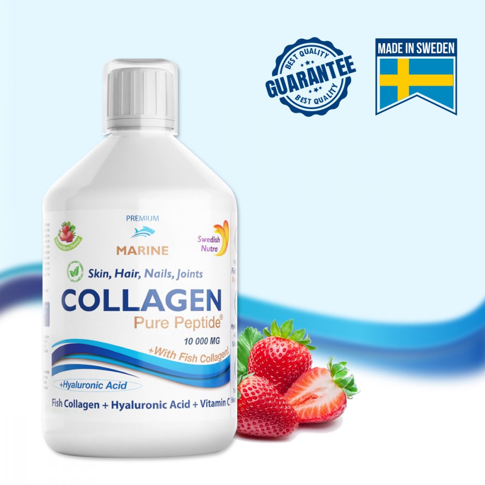 Swedish Nutra Collagen Booster kolagén pre celú rodinu - Prírodné príchute - bobuľová