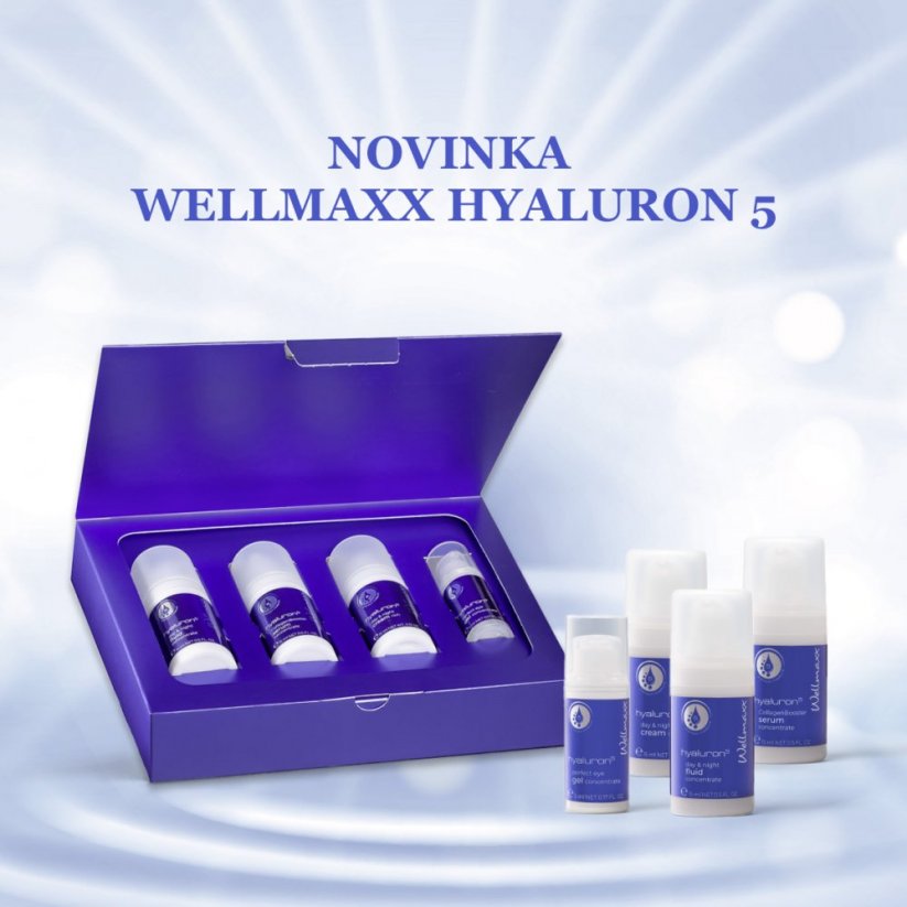 Wellmaxx Hyaluron5 - set kosmetiky 2  (Hyaluron gel, Collagen Booster sérum, oční gel, hydratační krém) dárková sada