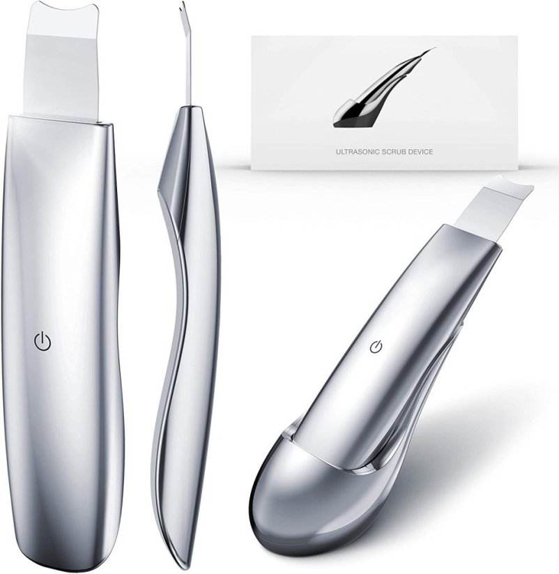 BeautyBiowave celotělově kovová sonická špachtle SILVER