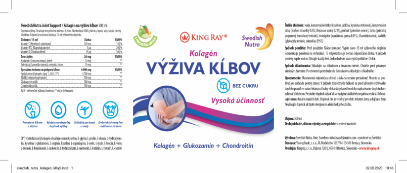 Swedish Nutra Joint support kloubní výživa so sladidlami (glykozidy steviolu, sukralóza)