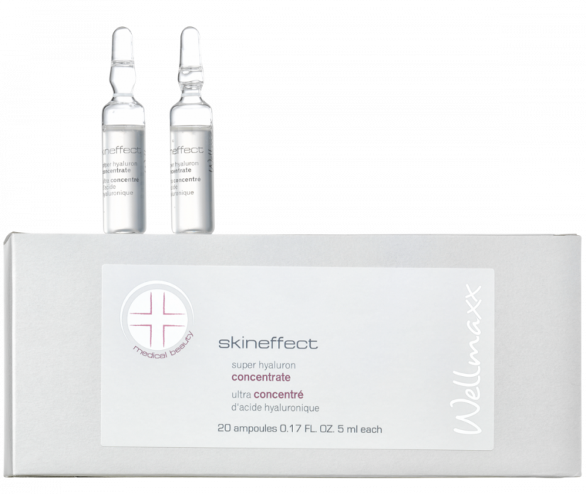 Wellmaxx Skineffect ampulky 4-násobej kyseliny hyaluronovej pre microihličkovanie 20ks x 5ml