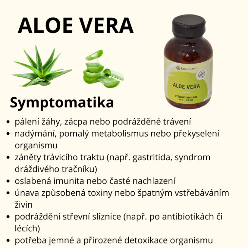 Organické Aloe Vera kapsle 120kps x 450mg