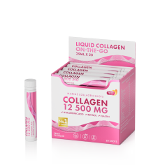 Collagen 12 500 MG On-the-Go – Tekutý morský kolagén s kyselinou hyalurónovou, retinolom a vitamínmi 20ks shoty