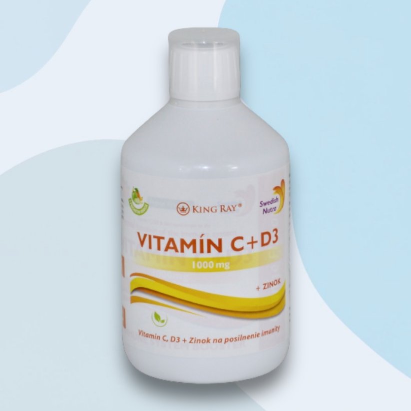 Swedish Nutra vitamín C + vitamín D3 + zinok 500 ml (podpora imunity)