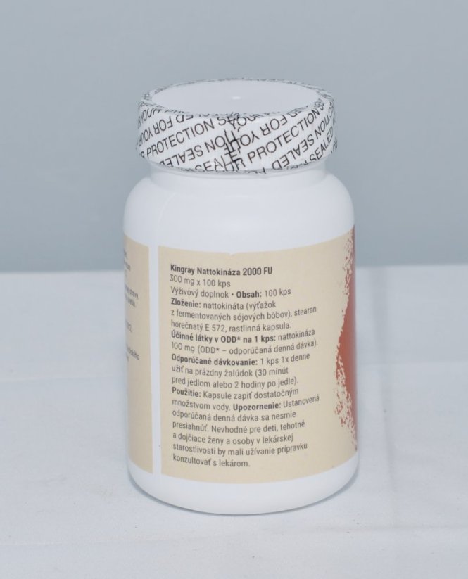 Nattokináza Kingray 300mg x 100kps (anti-trombotický účinek)