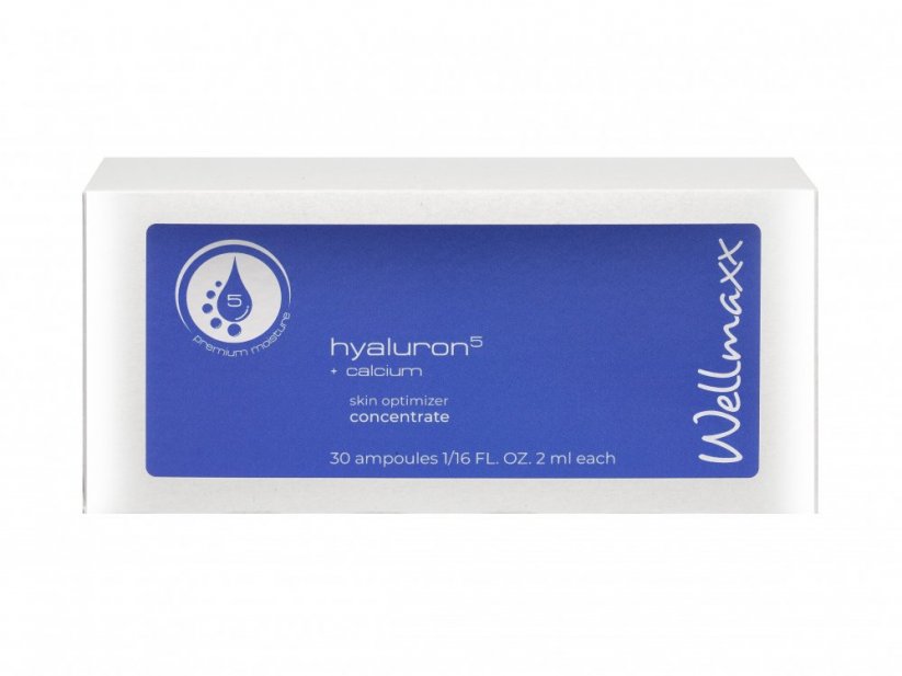 Wellmaxx Hyaluron5 + CALCIUM- koncentrát pre optimalizáciu pokožky 30x2ml