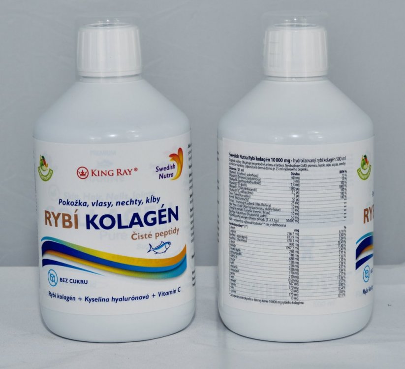 Swedish Nutra Collagen Fish Pure Peptide rybí kolagen (10.000mg) 500 ml (varianty) - Sladká chuť - složka: glykosidy steviolu (přírodní sladidlo)