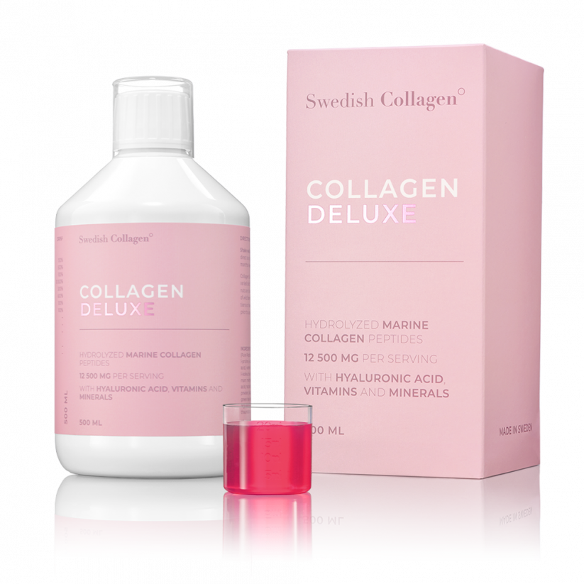 Swedish Collagen Deluxe 12500mg rybí kolagén s vitamínmi 500ml (proti-vrásková kúra na 20 dní)