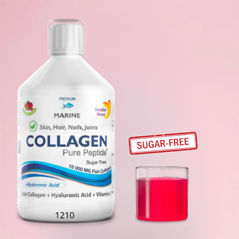 Swedish Nutra Collagen Fish Pure Peptide rybí kolagen (10.000mg) 500 ml - Sladká chuť - složka u Swedish produktů: glykosidy steviolu (přírodní sladidlo)