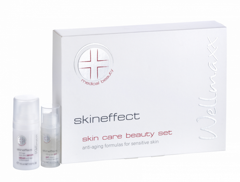 Wellmaxx Skineffect set kosmetiky (denní krém, noční krém, oční gel, hyaluron sérum) dárková sada.