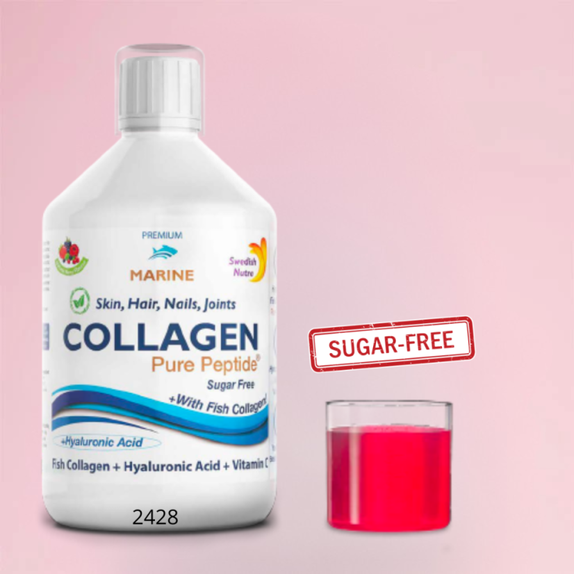 Swedish Nutra Collagen Fish Pure Peptide rybí kolagen (10.000mg) 500 ml - Sladká chuť - složka u Swedish produktů: glykosidy steviolu (přírodní sladidlo)